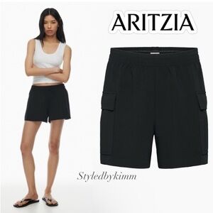 ARITZIA Wilfred Highlight Cargo Short L Large Black Shorts New NWT